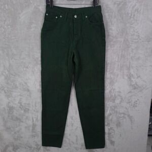 Vintage Levis 17501 Jeans Juniors 11 Green High Rise Tapered Made USA 90s